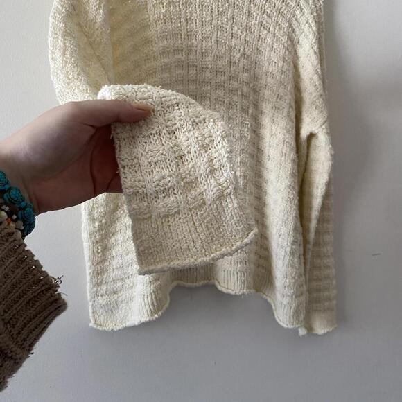 EILEEN FISHER cream organic cotton turtleneck sweater - Picture 4 of 6